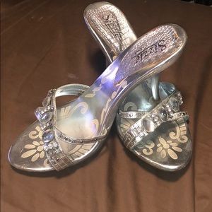 Formal jeweled heeled sandals
